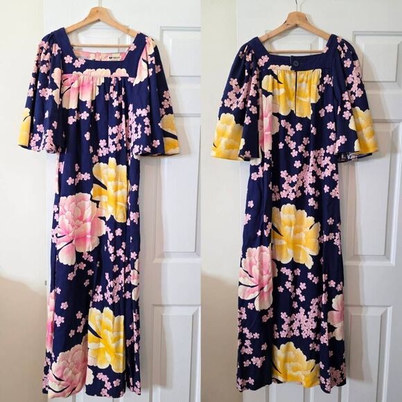 Stanley Koshak + Hanae Mori Vintage Dress Maxi M - Picture 1 of 12